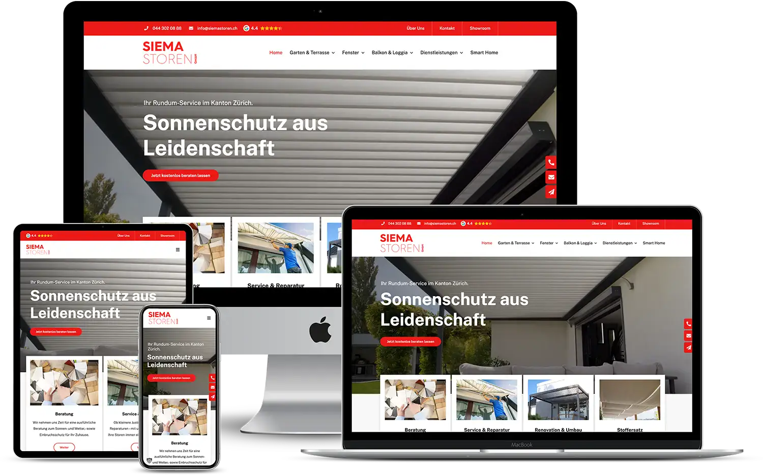 Responsive Website für Siema Storen, die die Bereiche Bau und Handwerk auf allen Gerätetypen optimal präsentiert. Responsive Website für Siema Storen, die die Bereiche Bau und Handwerk auf allen Gerätetypen optimal präsentiert.